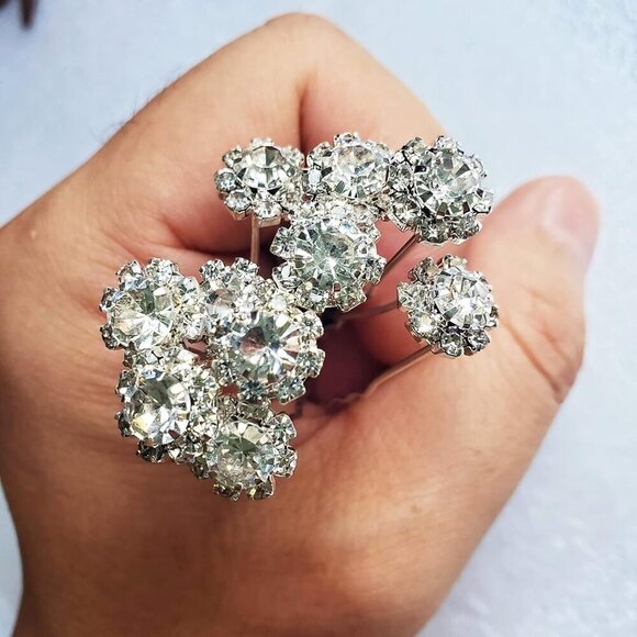 Hair Clips Set U-Shaped Bobby Pins Rhinestone Accessories for Girls Women